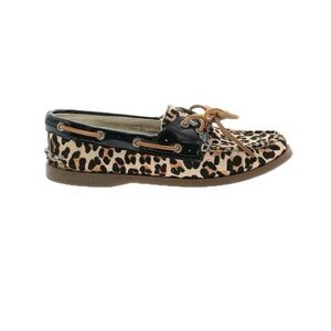 Sperry Leopard Print Flats with Black and Tan Accents